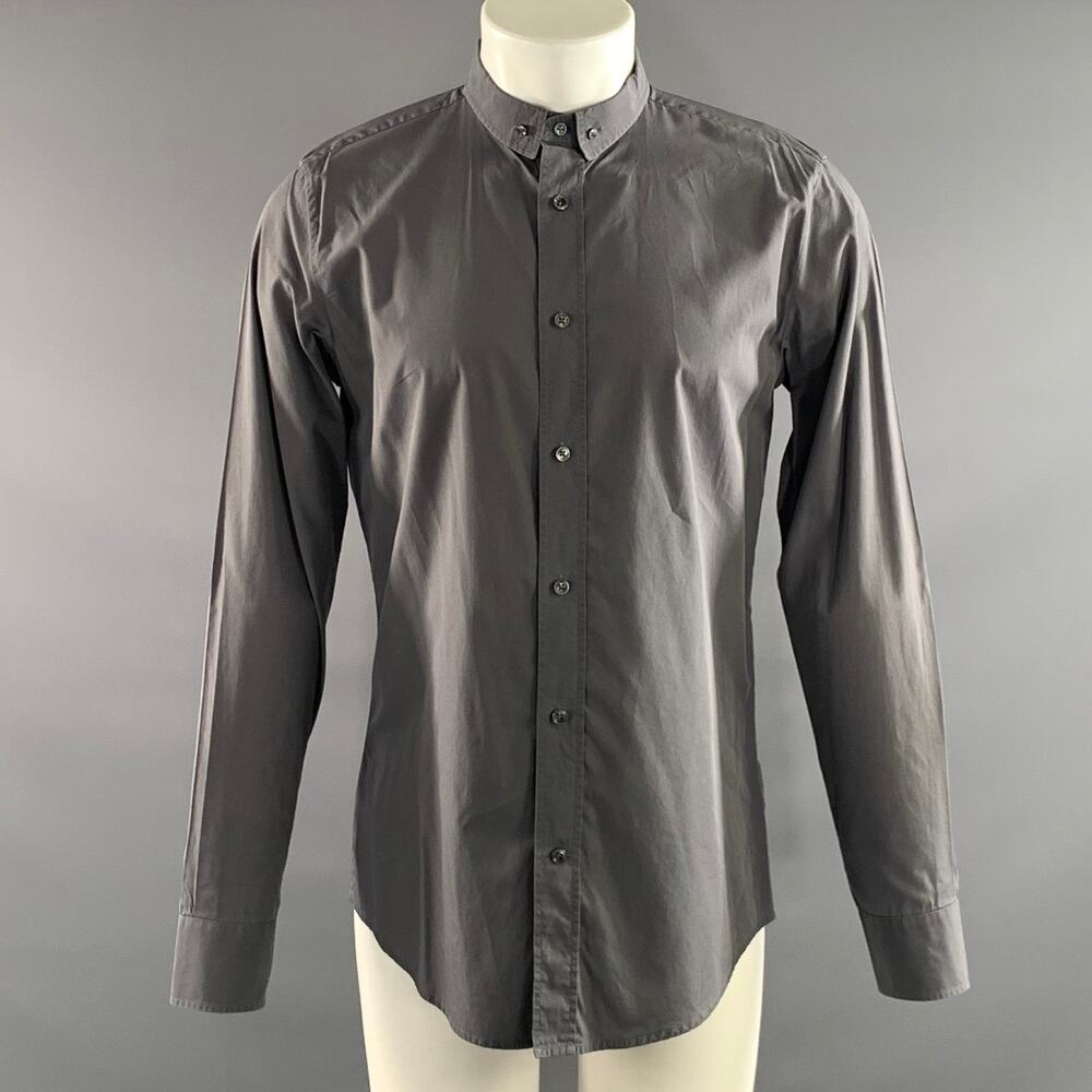 MAISON MARTIN MARGIELA Size M Grey Cotton Long Sleeve Shirt